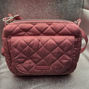 Vera Bradley Quilted Crossbody Shoulder Bag Soft Dusty Mauve Pink Zip